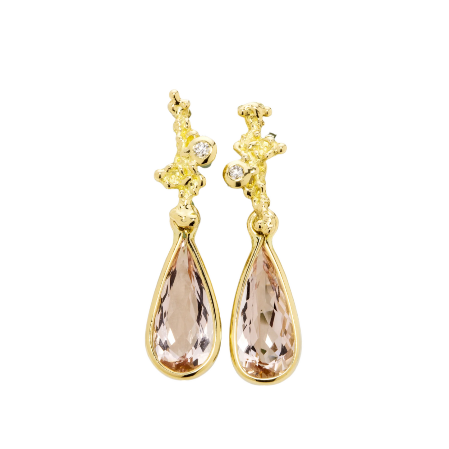 Peaches and Gold Morganite Earrings POA