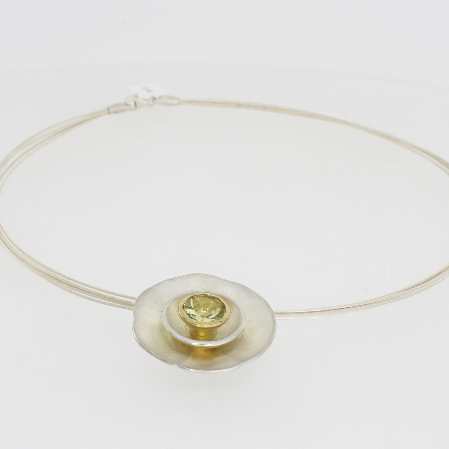 Green Quartz Dish Pendant