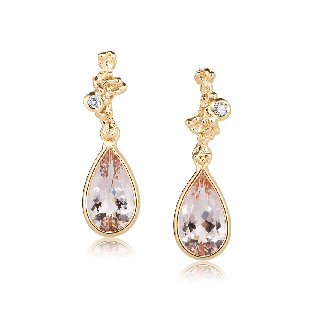 Peaches and Gold Earings