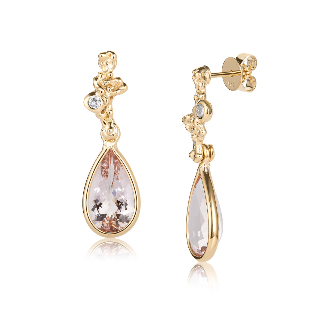 Peaches and Gold Earings