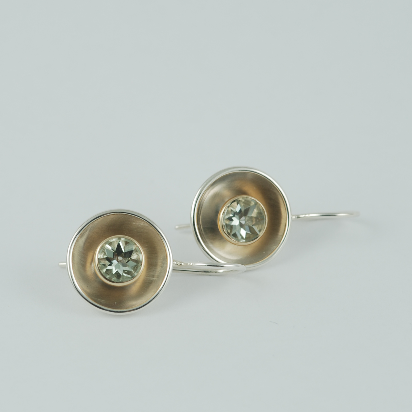 Green Quartz Dish Earrings