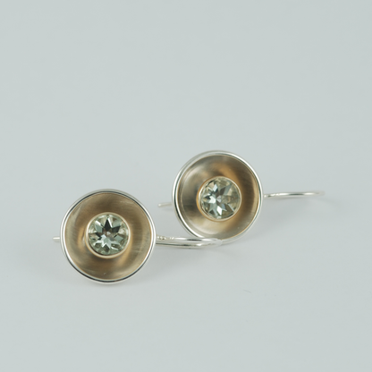 Green Quartz Dish Earrings