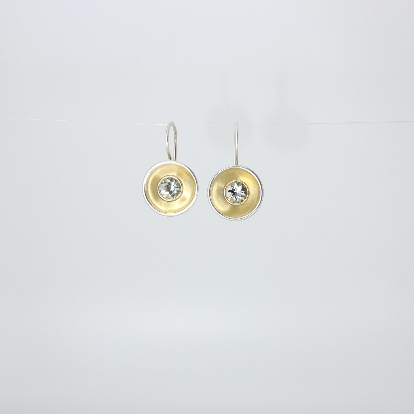 Green Quartz Dish Earrings