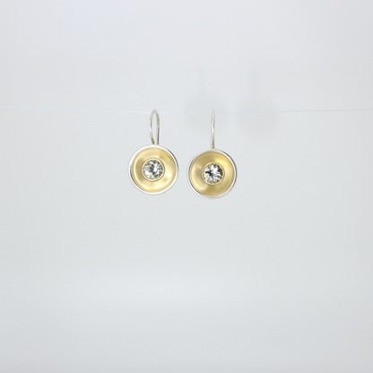 Green Quartz Dish Earrings
