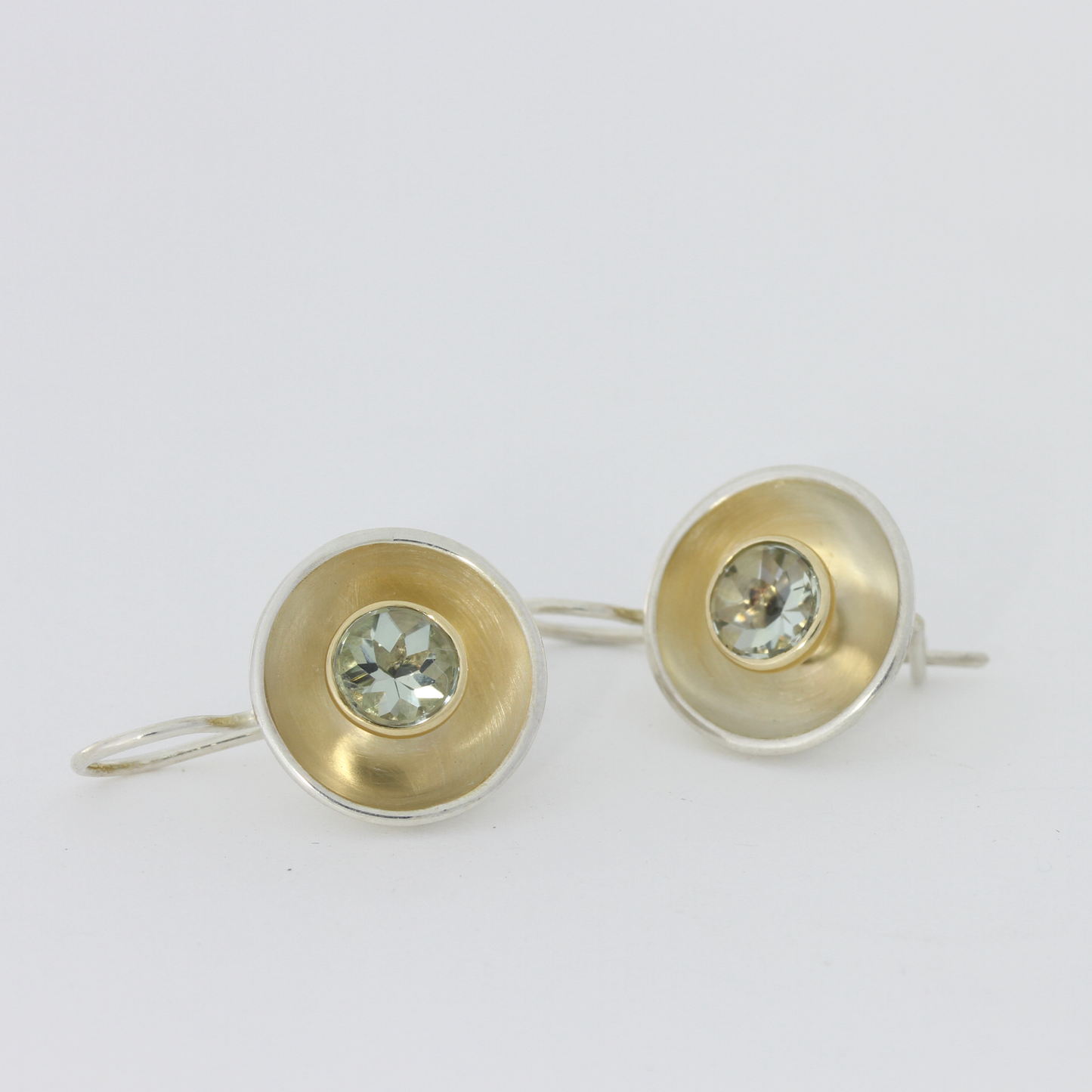 Green Quartz Dish Earrings