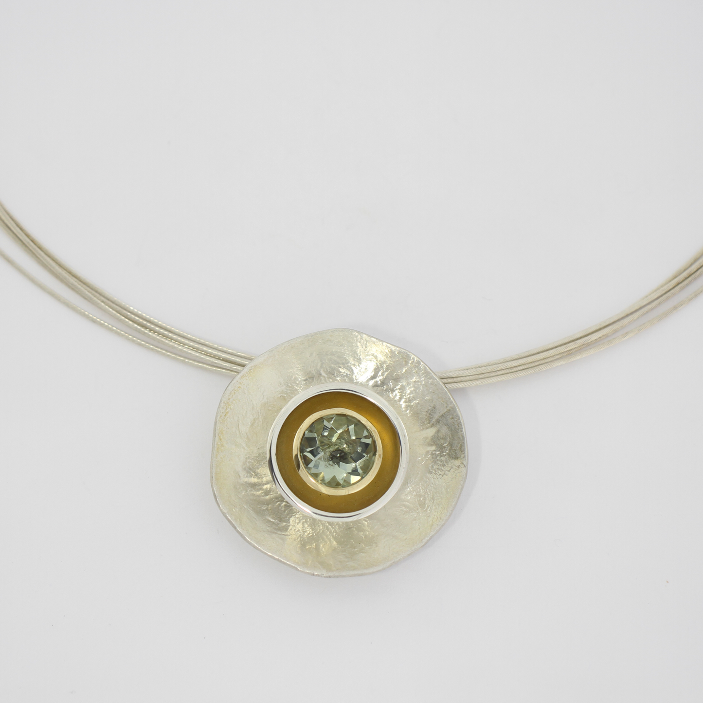 Green Quartz Dish Pendant
