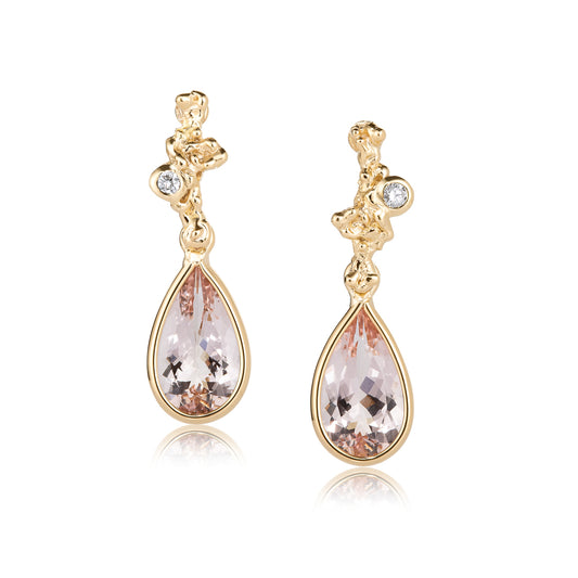 Peaches and Gold Earings