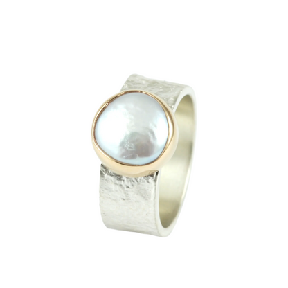 Freshwater Button Pearl Ring