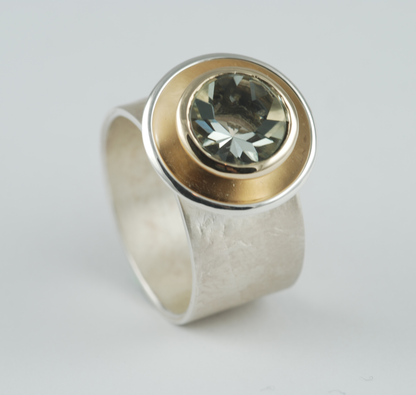 Green Quartz Dish Ring