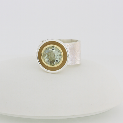 Green Quartz Dish Ring