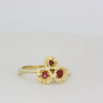 Red Spinel Coral Ring