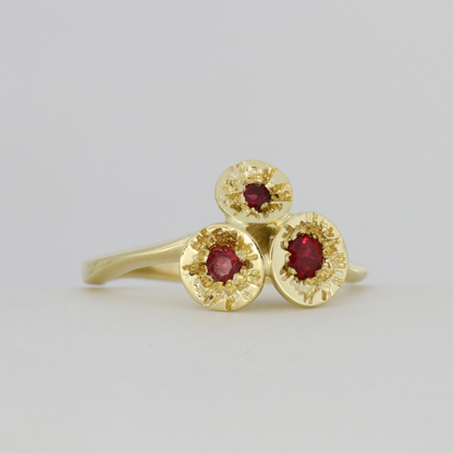 Red Spinel Coral Ring
