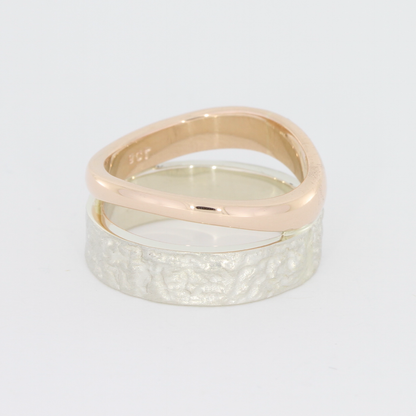 Gold Wave & Reticulated Silver Ring